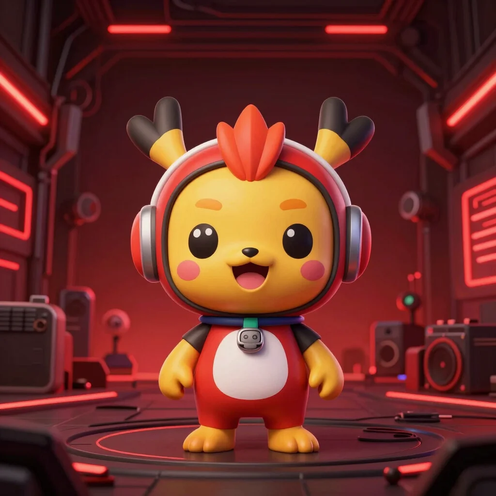 Mission Valley Chibi Rescue character concept art, adorable chibi creature, vibrant colors, playful design, high contras
